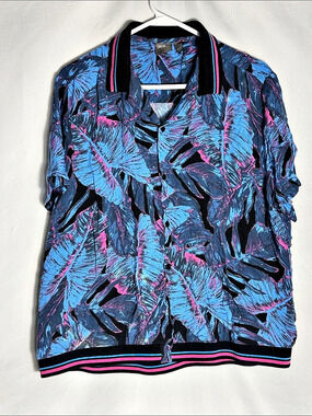 ASOS Design Men's Tropical Palm Leaf Resort Shirt Size Large